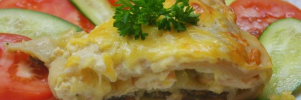 Лазанья с курицей и шампиньонами