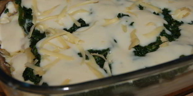 лазанья с курицей и шпинатом
