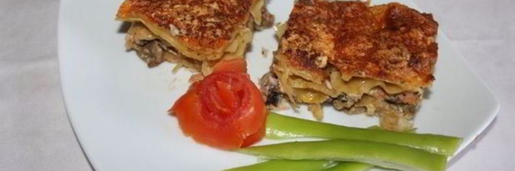 Лазанья с лососем