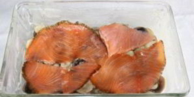 лазанья с лососем