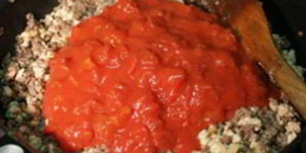 лазанья с овощами и фаршем