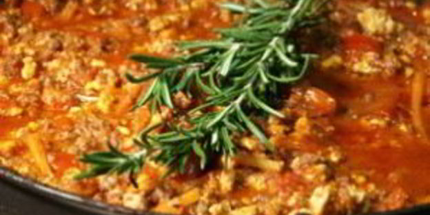 лазанья с овощами и фаршем