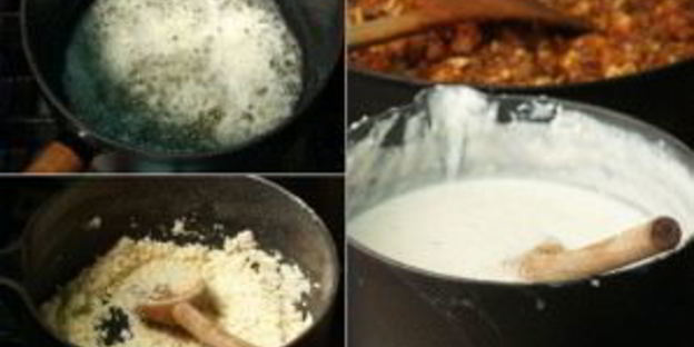 лазанья с овощами и фаршем