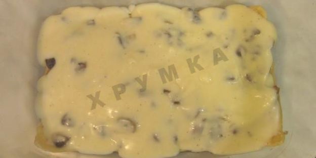 лазанья с твердым сыром и шампиньонами
