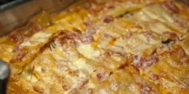 лазанья с ветчиной