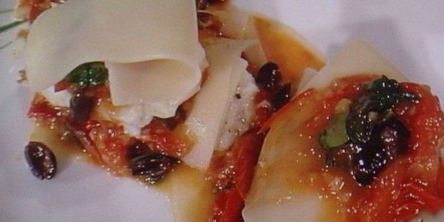 рыбная лазанья с оливками