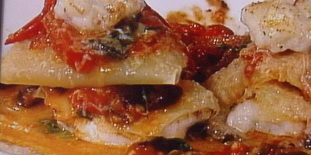 рыбная лазанья с оливками