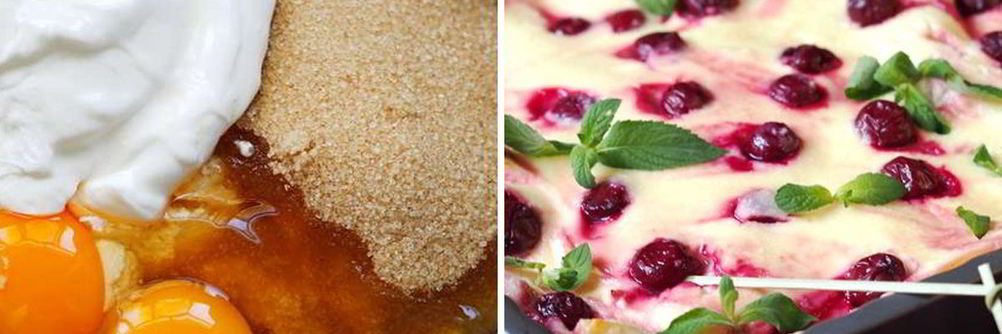 Вишнево-творожная лазанья