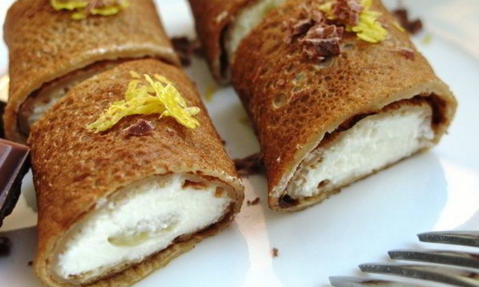 Рецепт блинных каннеллонь с пьяной грушей