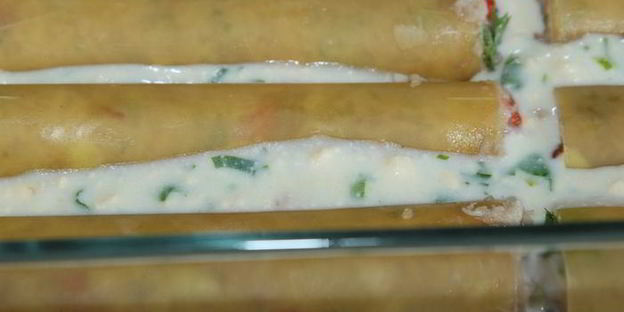 каннеллони под сливочно-яичным соусом