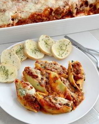 Макароны, начиненные фаршем