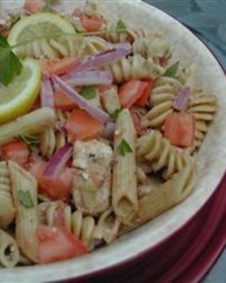 Макароны с курицей по-гречески