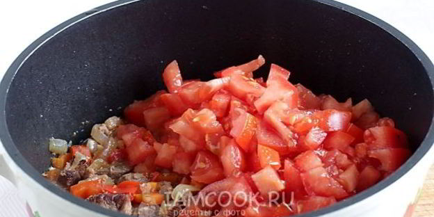 макароны с мясом и овощами