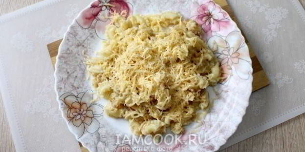 макароны с сыром и хрустящей крошкой