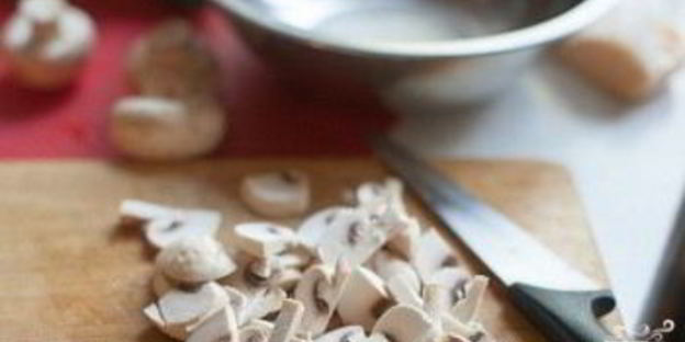 макароны со сливками и грибами