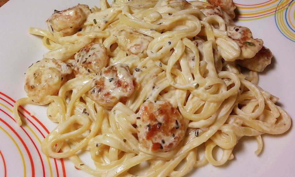 Рецепт пасты феттучини с креветками