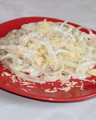 Паста с кальмарами в сливочном соусе