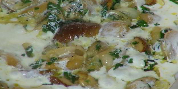 паста с курицей и белыми грибами