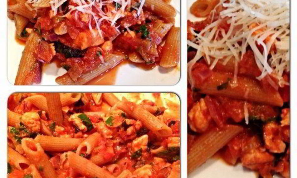 Рецепт пасты с томатами и лососем