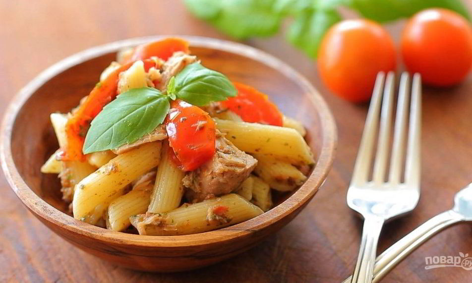 Рецепт пасты с тунцом и помидорами
