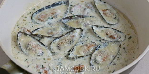 спагетти с мидиями в сливочном соусе