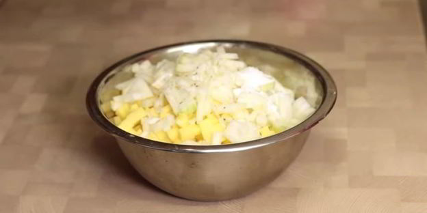 ханума с фаршем и картошкой