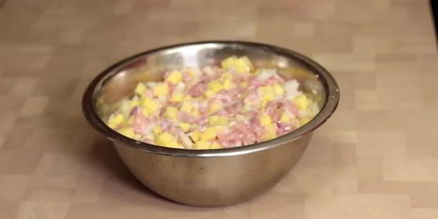 ханума с фаршем и картошкой