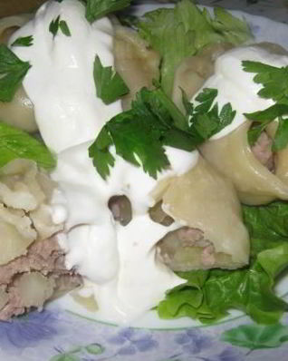 Манты с грибами и картошкой