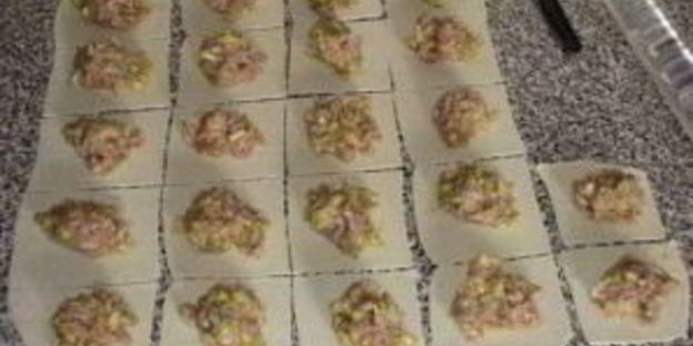 манты с кабачком и мясом