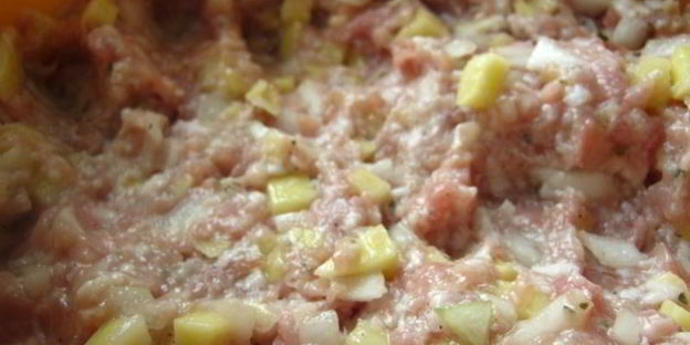 манты с мясом и картофелем