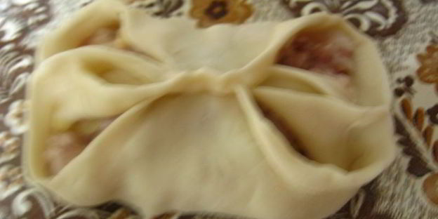 манты с мясом и картофелем