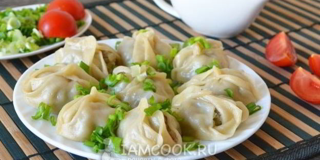 манты с мясом и картошкой