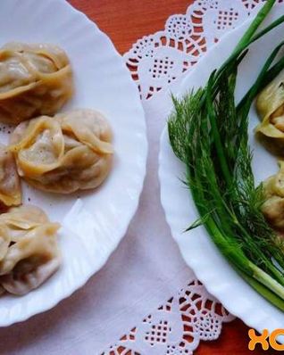 Манты с мясом и с тыквой