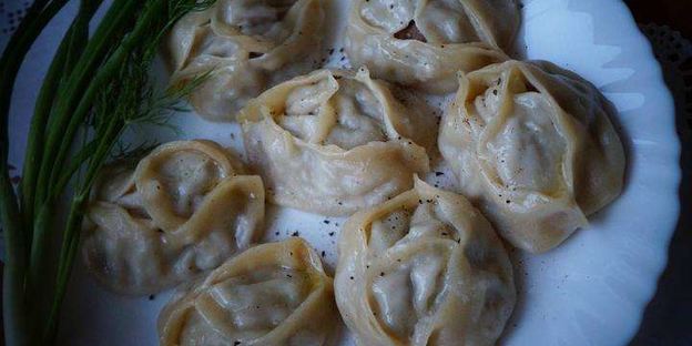 манты с мясом и с тыквой