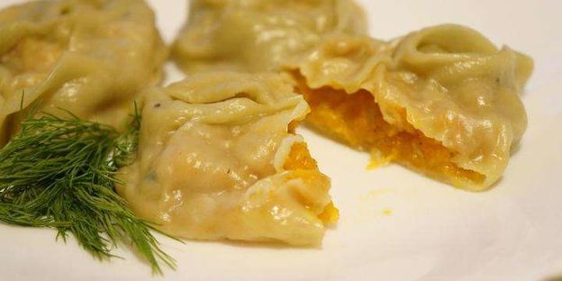 манты с мясом и с тыквой