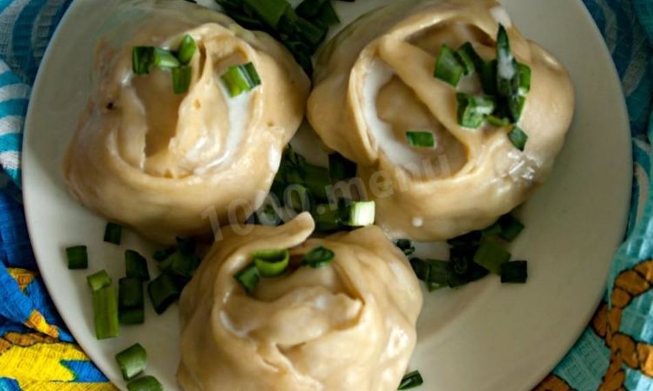 Рецепт мантов с рыбой и рисом