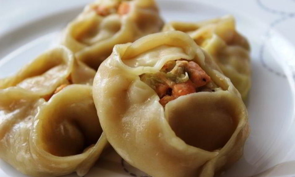 Рецепт мантов с семгой и шафраном