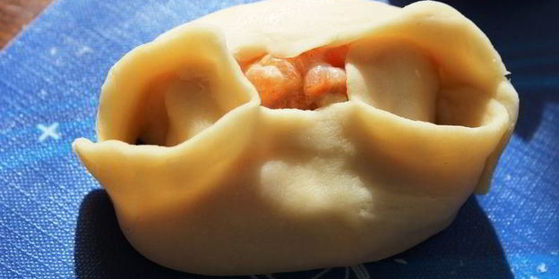 манты с семгой и шафраном