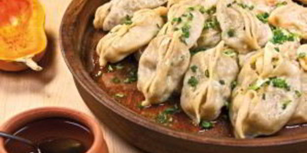 манты с тыквой и куриным фаршем