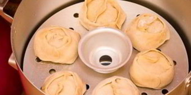 манты с тыквой и мясом