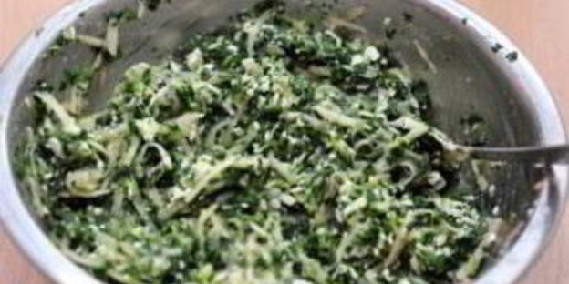 манты со шпинатом