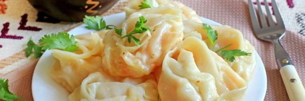 Постные манты с тыквой