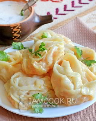 Постные манты с тыквой