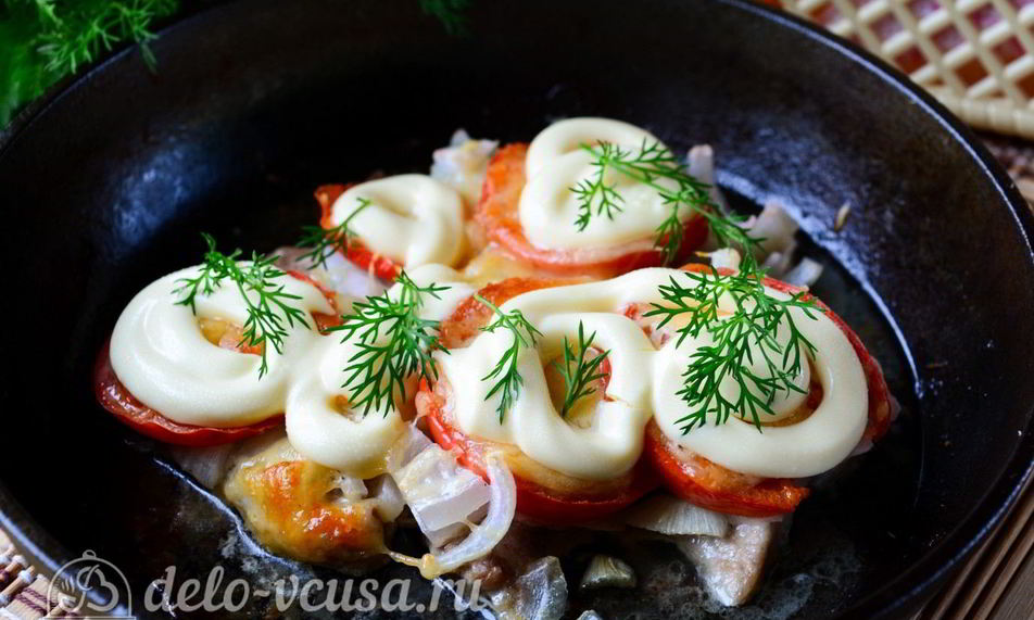 Рецепт мяса по-французски из свинины с помидорами