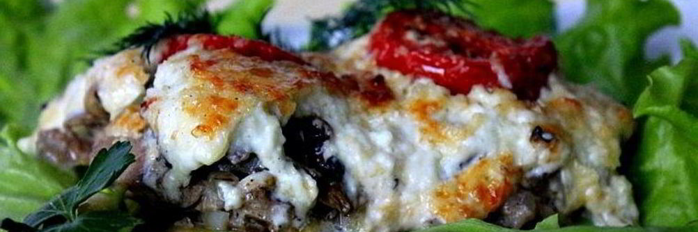 Мясо по-французски с грибами и сыром