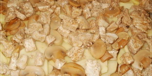 мясо по-французски с шампиньонами