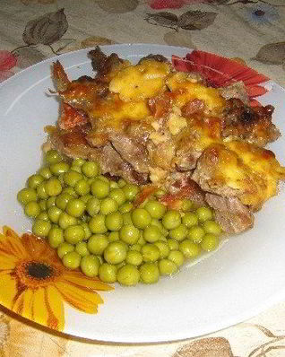 Мясо по-французски в микроволновке