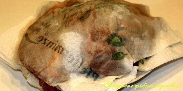 говядина с грибной подливкой