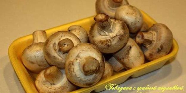 говядина с грибной подливкой