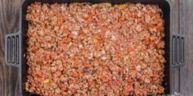 говядина с картофелем и баклажанами